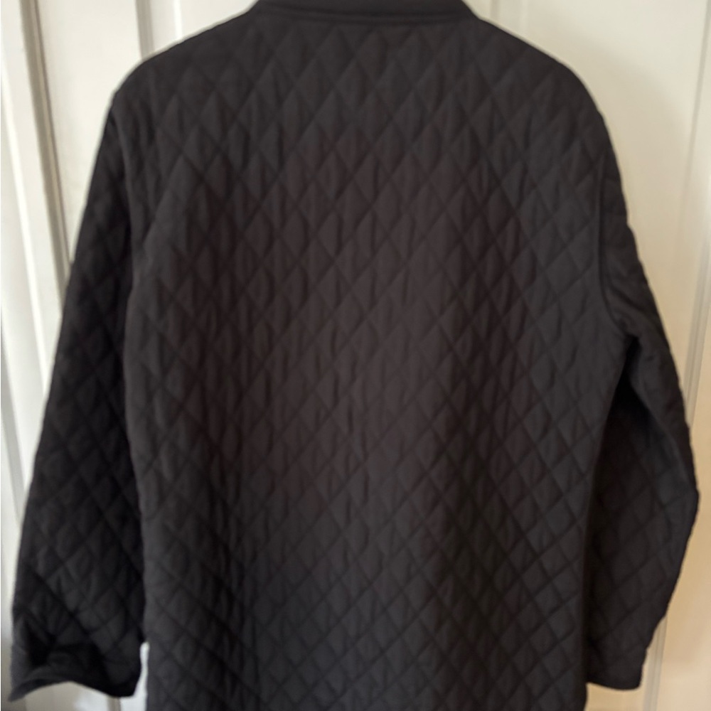 EUC Garnet Hill Modern Quilted Car Coat Sz 14 Black NO HOOD - Picture 3 of 5